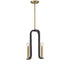 Archway 4-Light Pendant in Matte Black with Warm Brass Accents